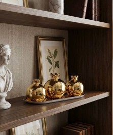 ZEYVE CERAMIC 3-PIECE POMEGRANATE SET TRAY 23x10x9cm